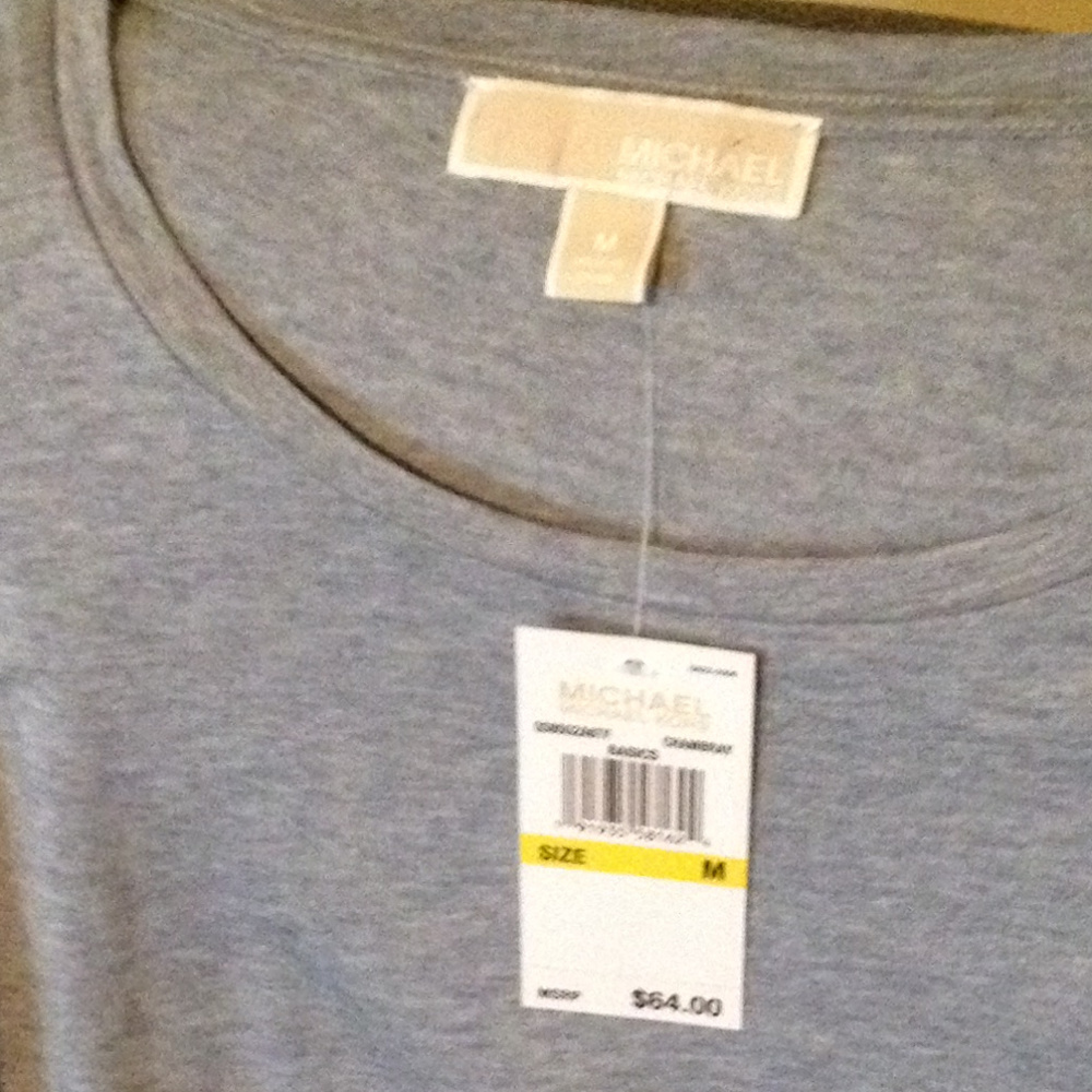 Michael Kors Chambray Silver Zipper Top - Picture 6 of 6